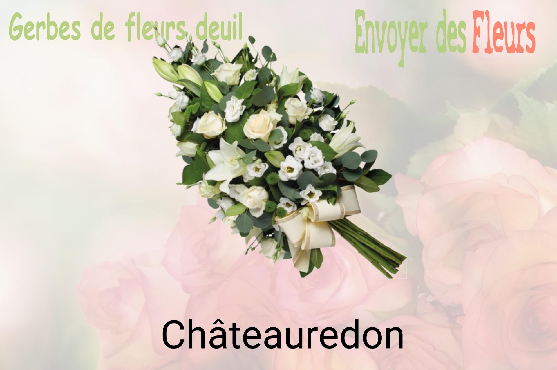 Gerbe de fleurs de deuil livrée à Châteauredon